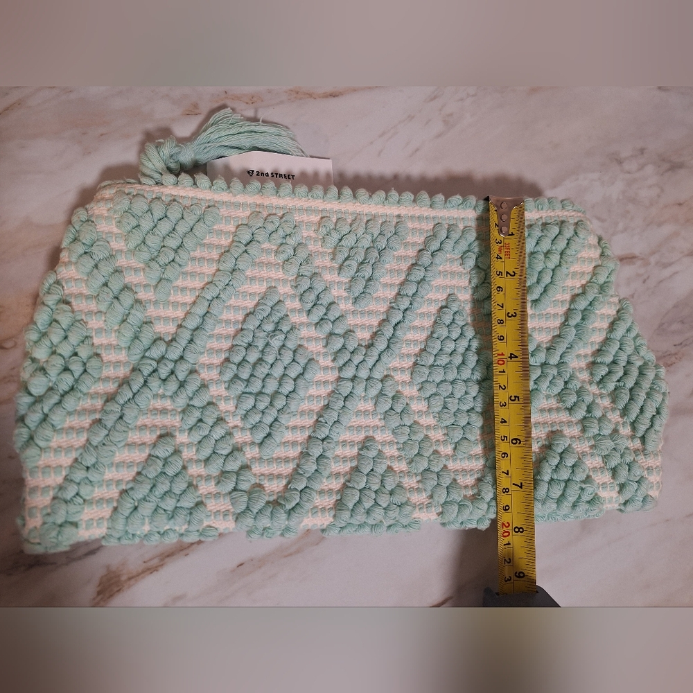 Antonello Tedde Piatta Rombi Mint Green Clutch – Handmade in Italy - Picture 7 of 10